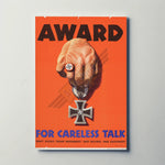 Award for Careless Talk WW2 Metal Sign