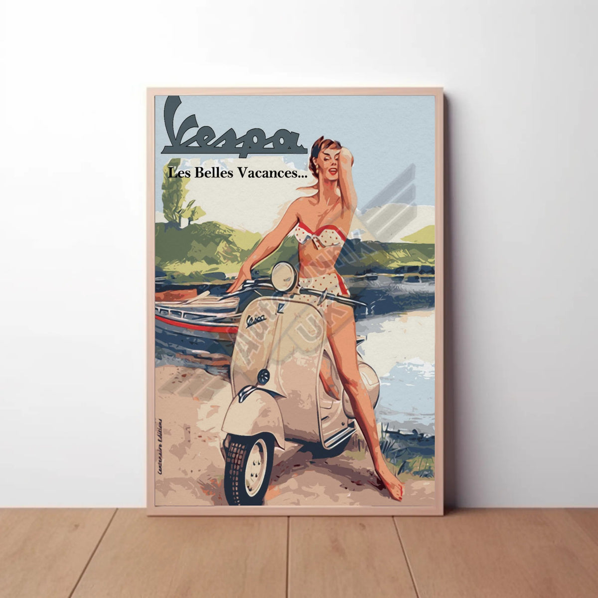 Vespa Paper Poster