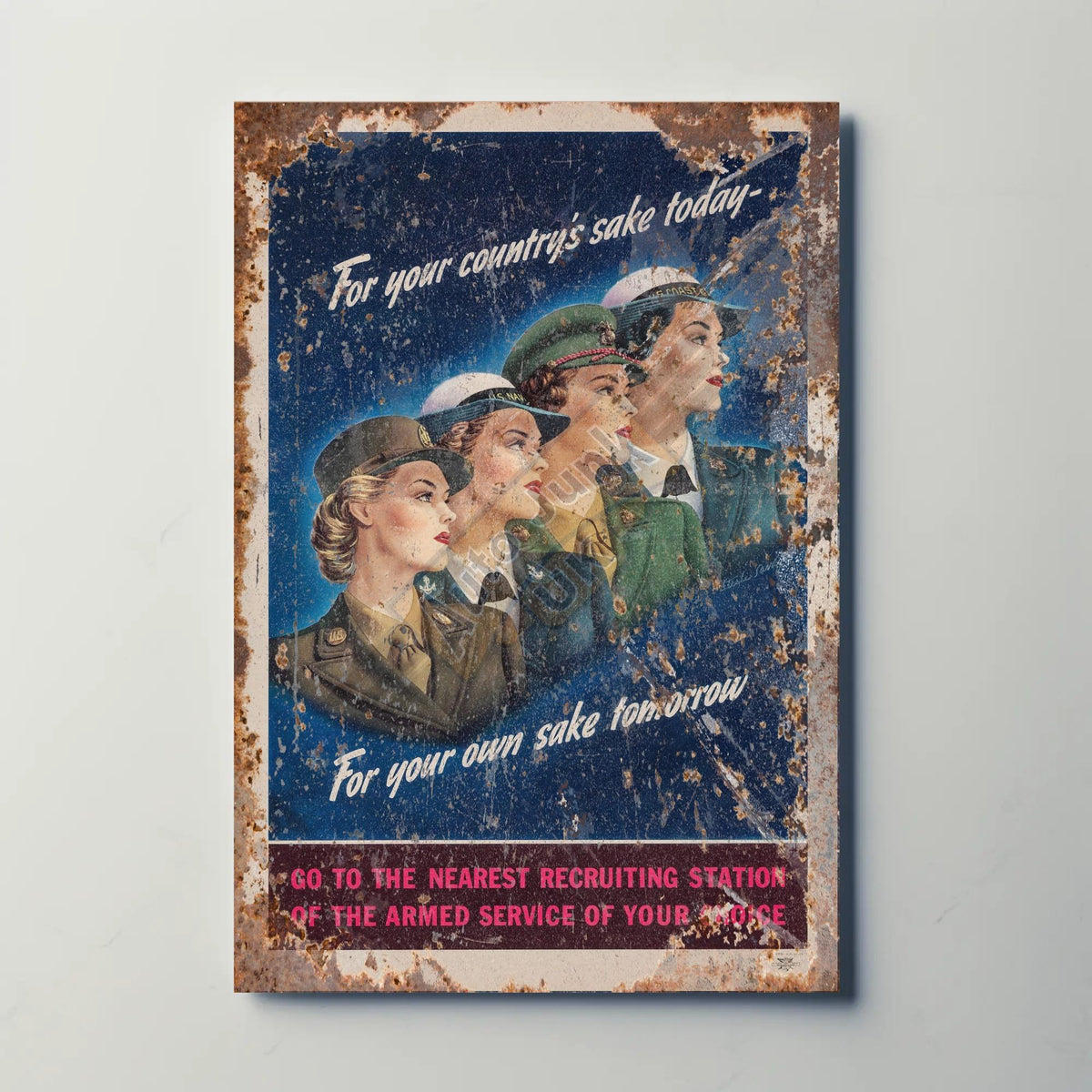 For Your Country's Sake WW2 Metal Sign