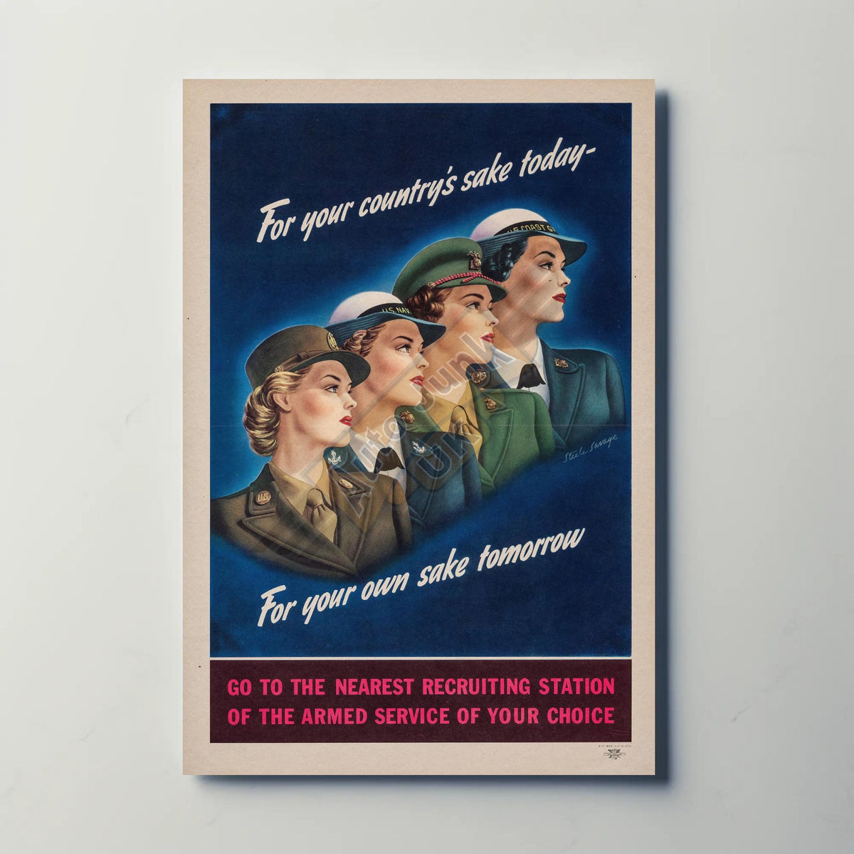For Your Country's Sake WW2 Metal Sign