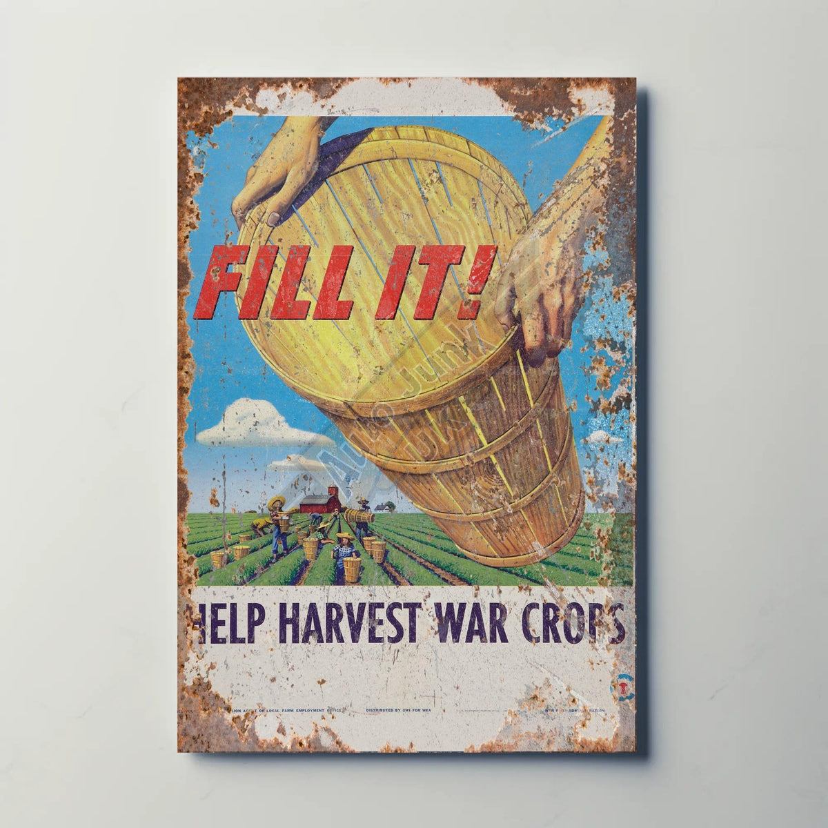 Help Harvest War Crops WW2 Metal Sign
