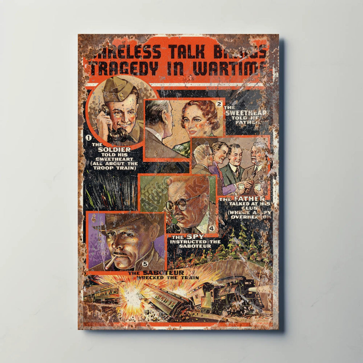 Careless Talk Brings Tragedy Metal Sign