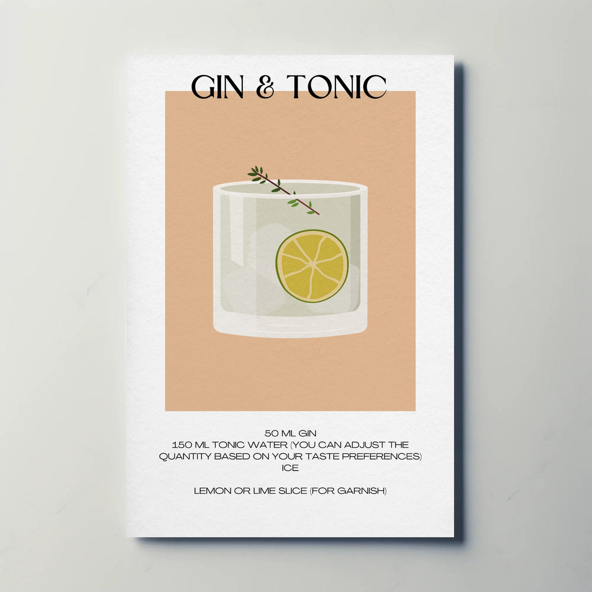 Gin & Tonic Paper Poster