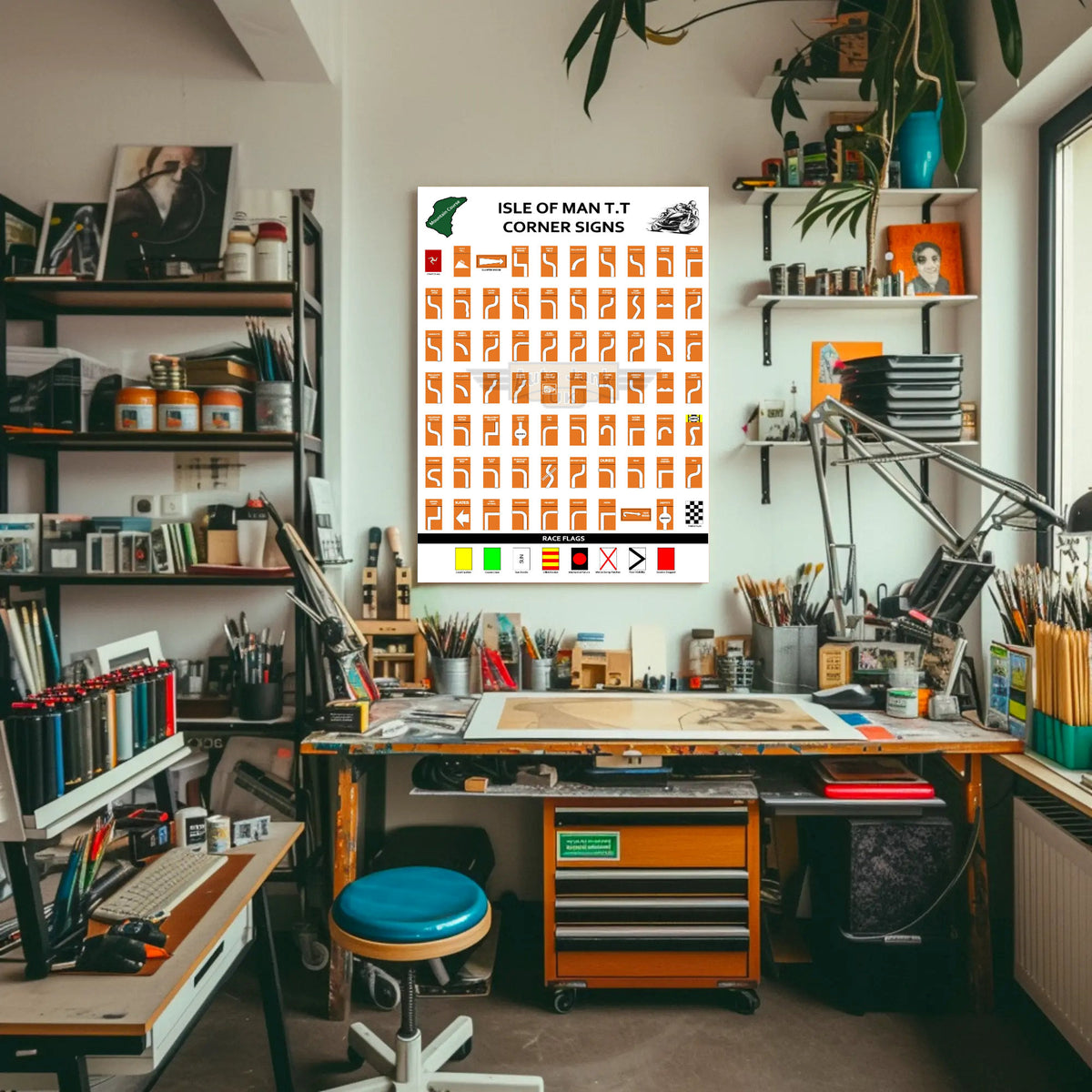 Isle of Man TT Corner Names Paper Poster