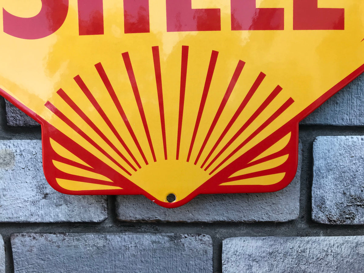 *CLEARANCE* Shell Enamel Sign