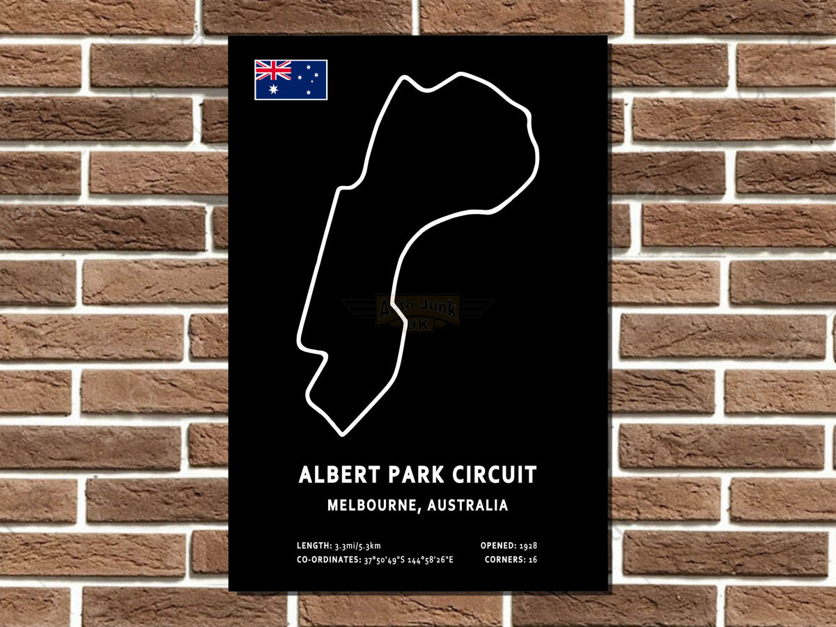 Albert Park Circuit Layout Metal Sign