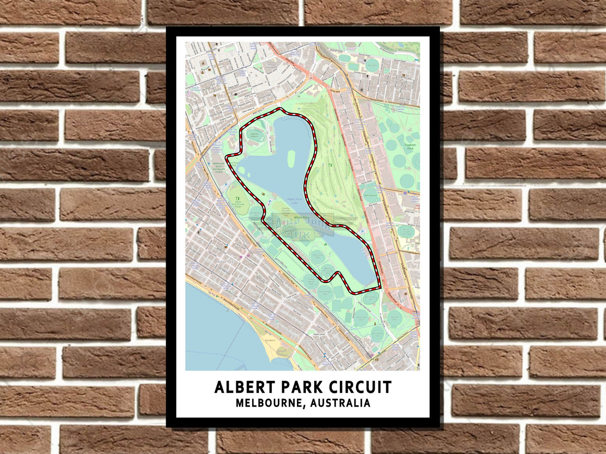 Albert Park Circuit Map Layout Metal Sign