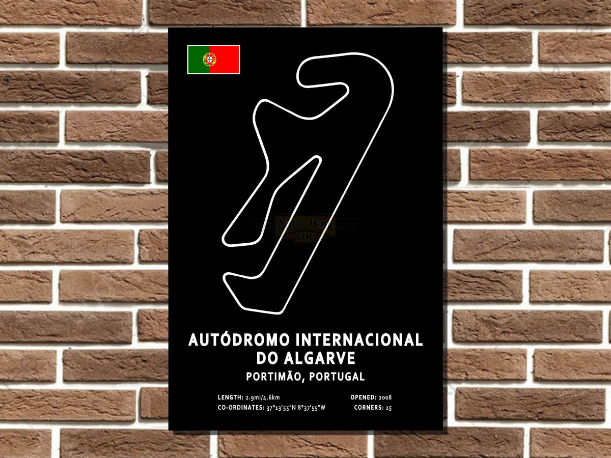 Autodromo Internacional do Algarve Portimao Circuit Layout Metal Sign