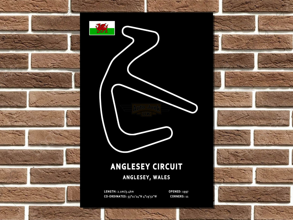 Anglesey Circuit Layout Metal Sign