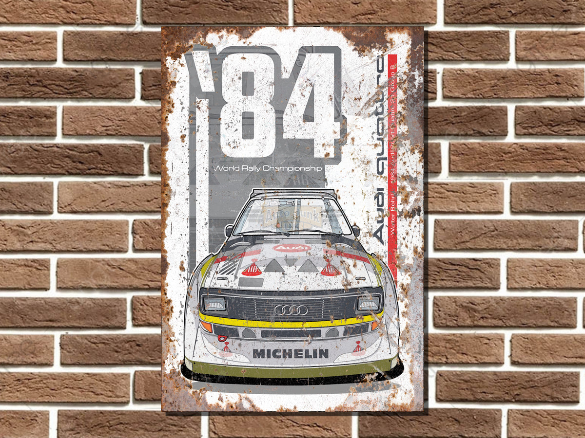 Audi Quattro Group B Metal Sign