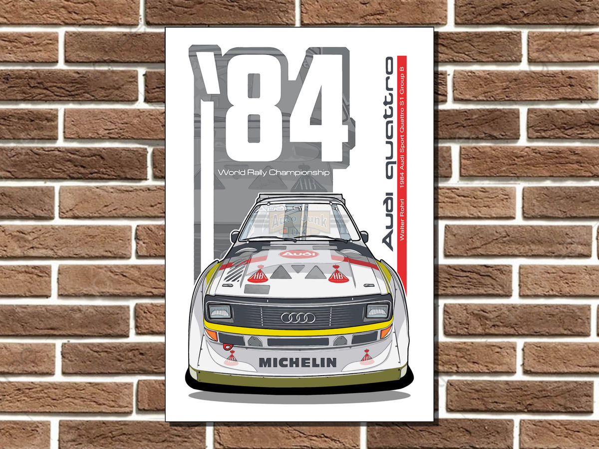 Audi Quattro Group B Metal Sign