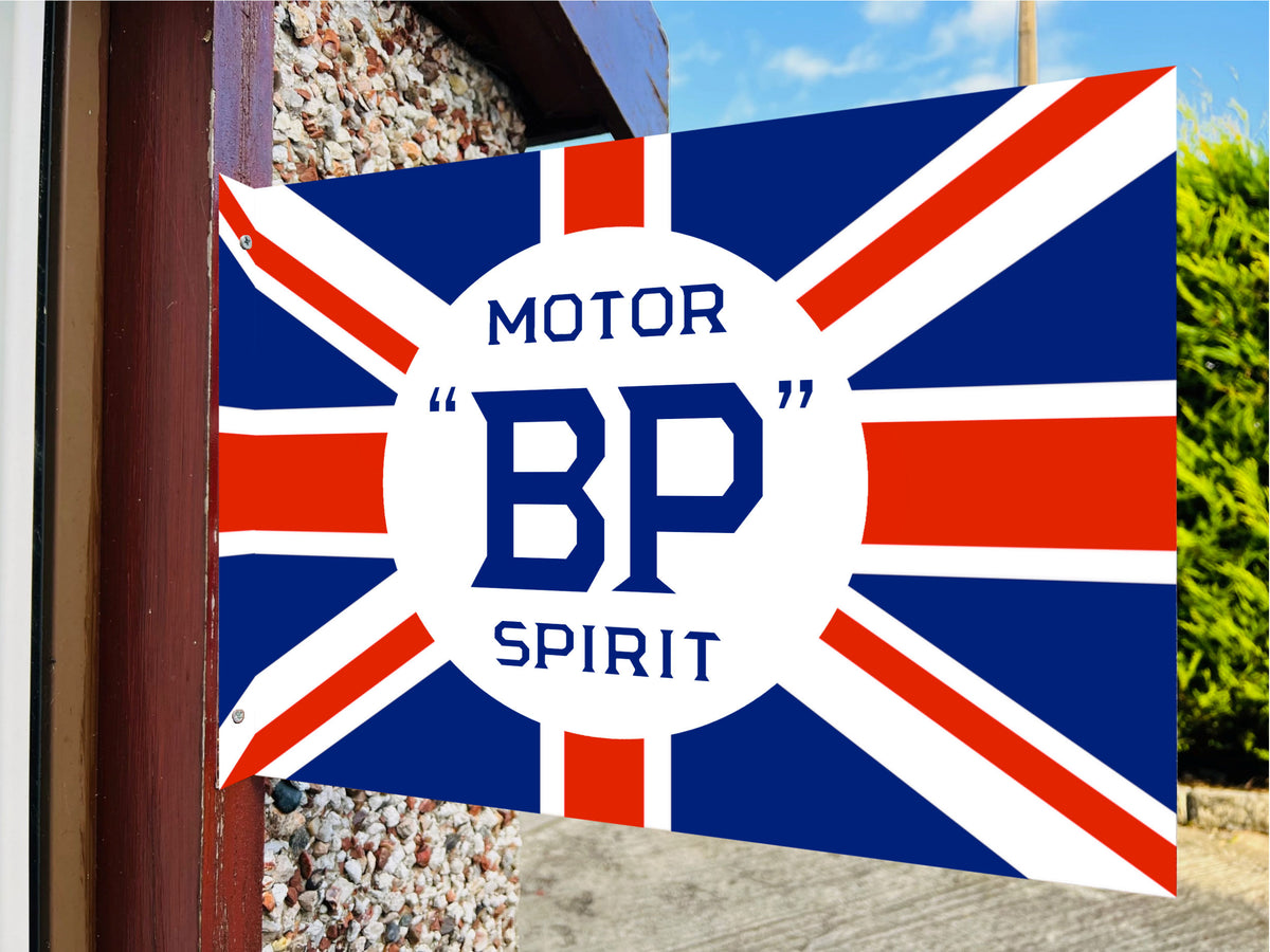 BP Motor Spirit Double Sided Metal Flange Sign