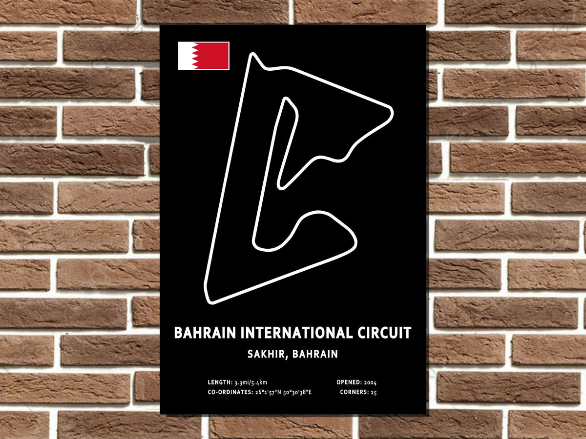 Bahrain International Circuit Layout Metal Sign