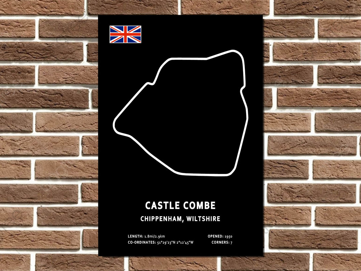 Castle Combe Circuit Layout Metal Sign