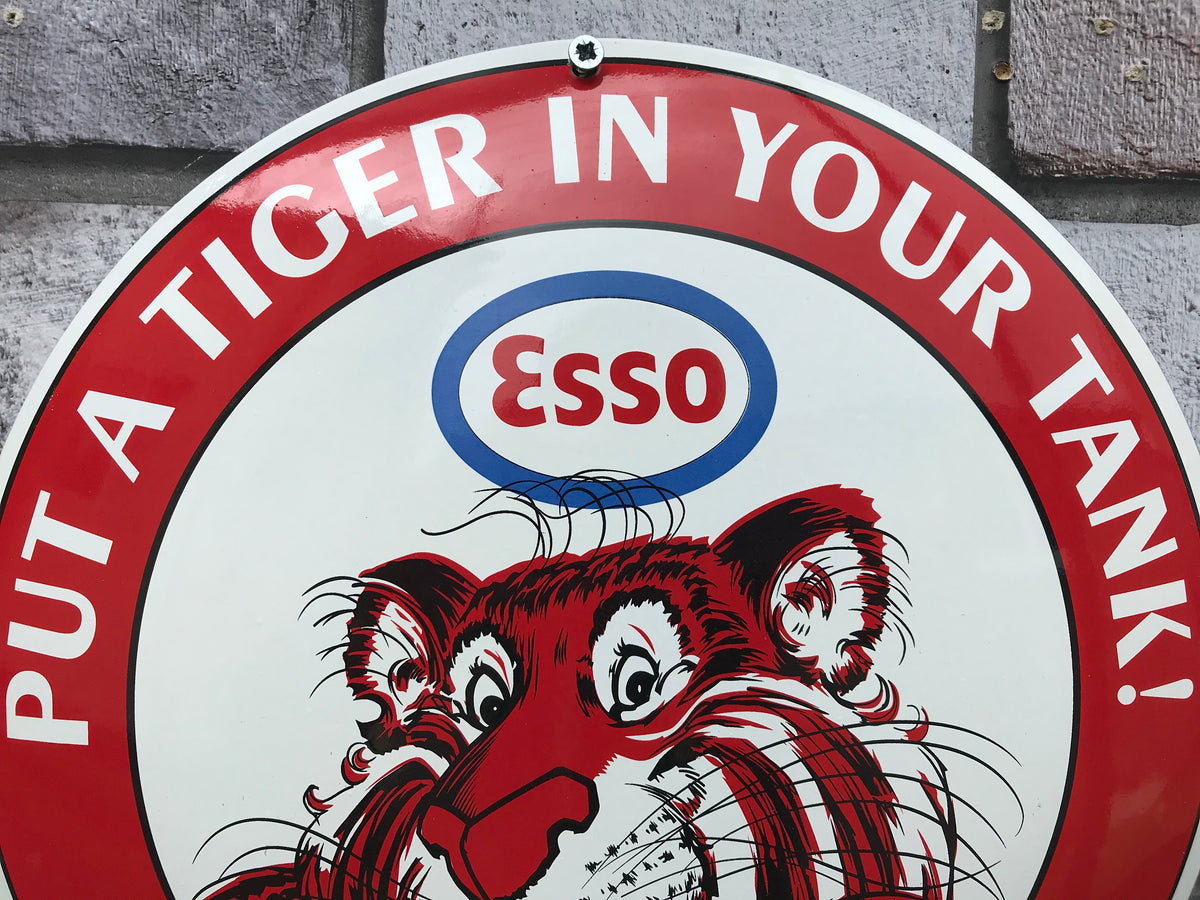 Esso Tiger Enamel Sign