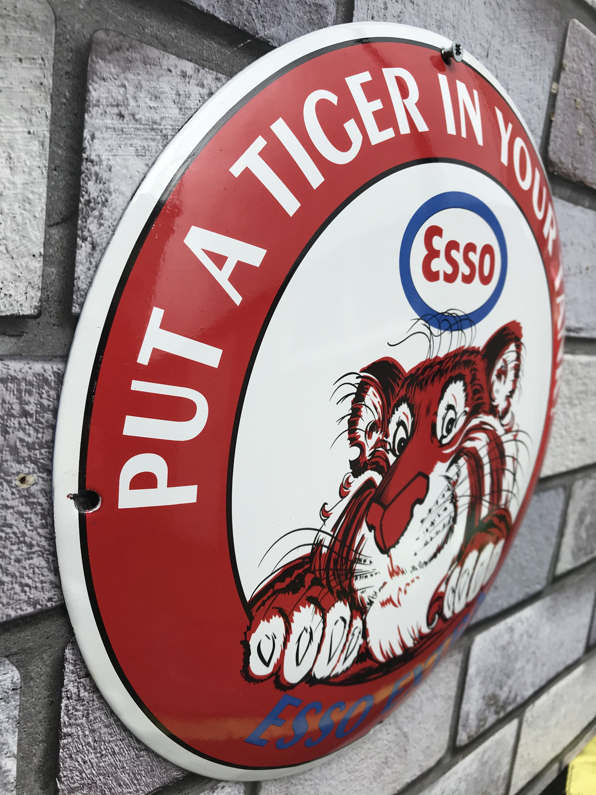 Esso Tiger Enamel Sign