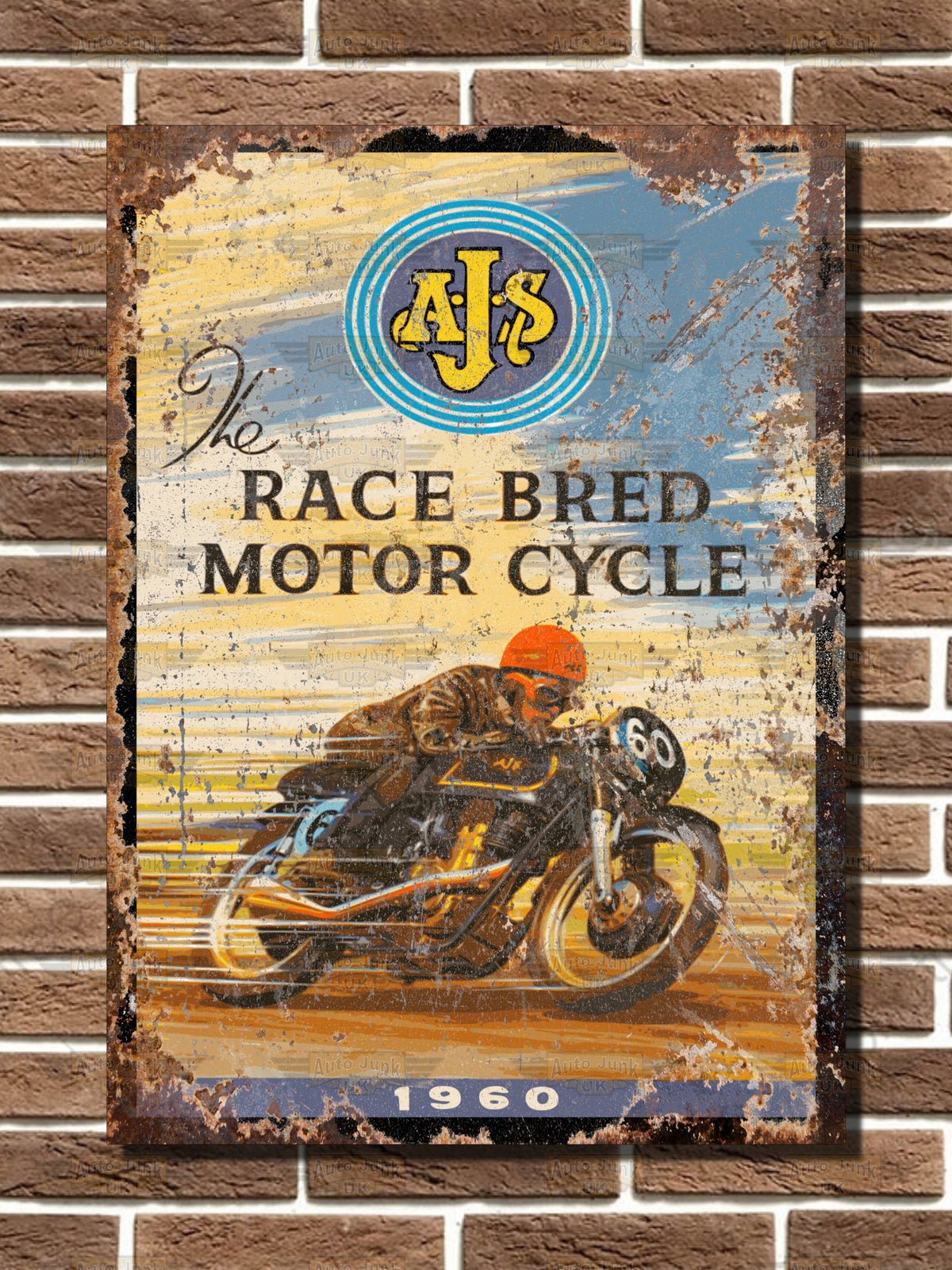 AJS Motorcycle Metal Sign