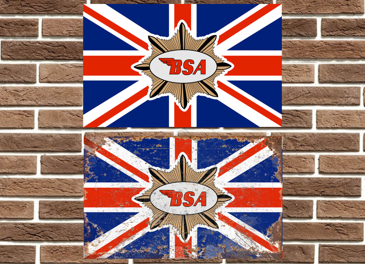 BSA Union Jack Metal Sign