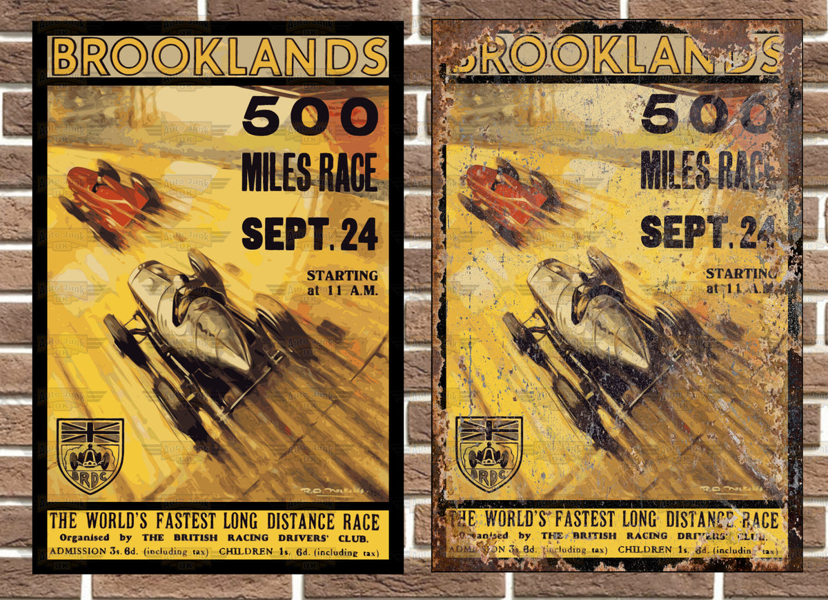 Brooklands 500 Miles Race Metal Sign