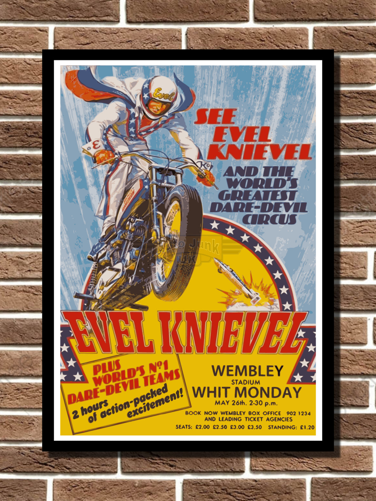Evel Knievel at Wembley Metal Sign