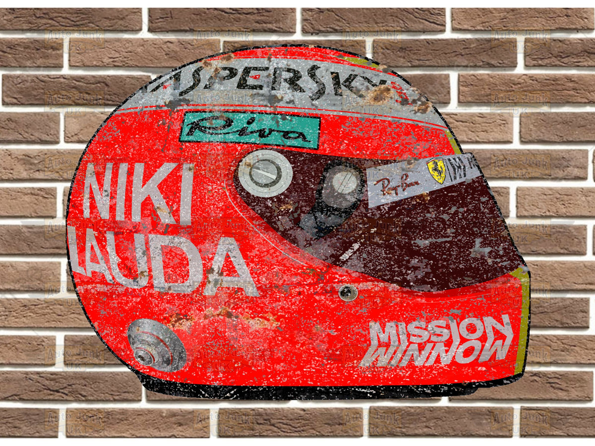Sebastian Vettel Niki Lauda Tribute Replica Helmet Wall Plaque