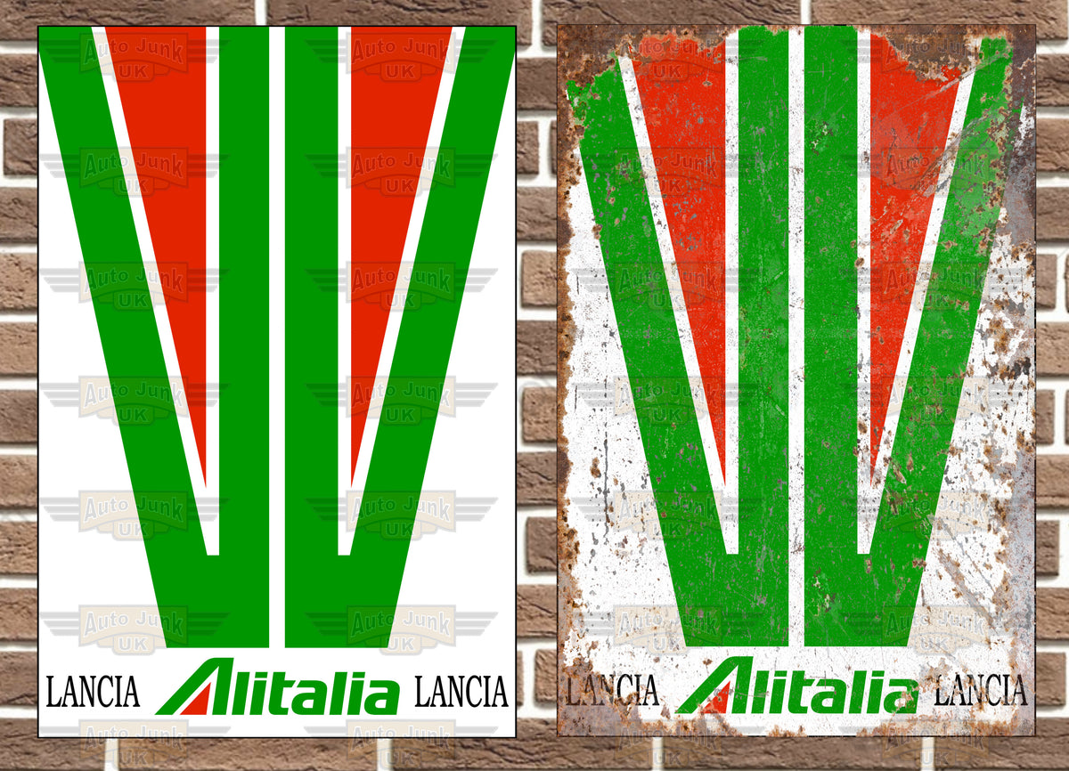 Lancia Stratos Alitalia Rally Livery Metal Sign
