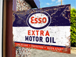 Esso Extra Motor Oil Double Sided Metal Flange Sign