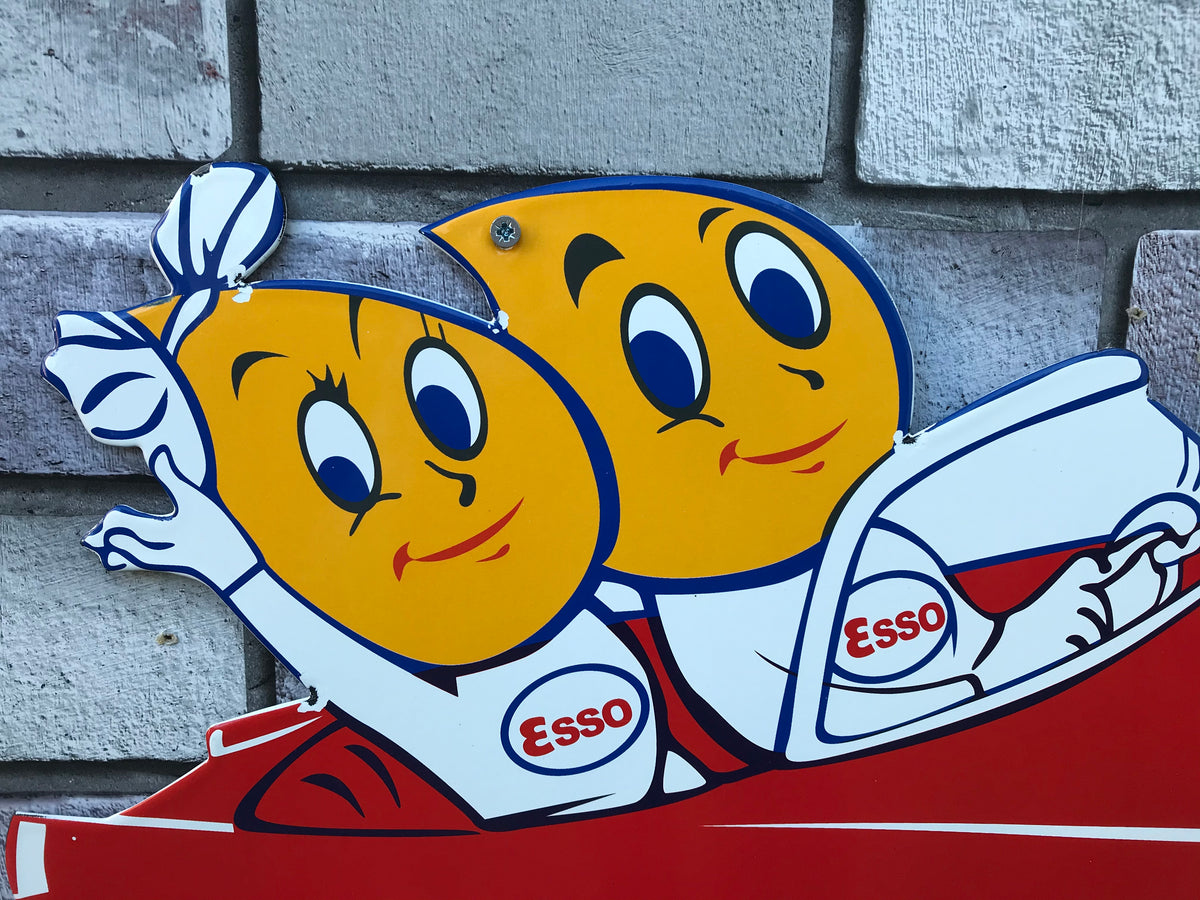 Esso Happy Motoring Enamel Sign