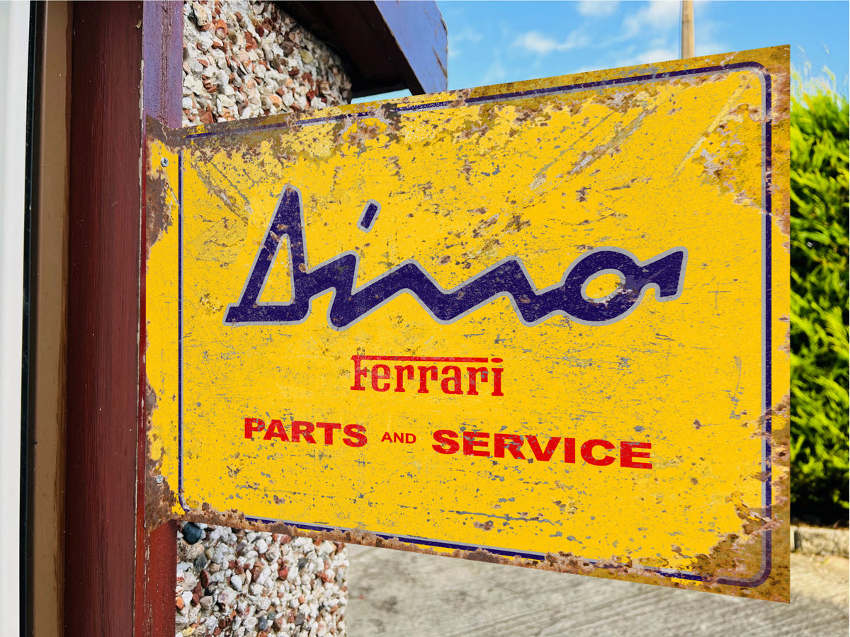 Ferrari Dino Double Sided Metal Flange Sign