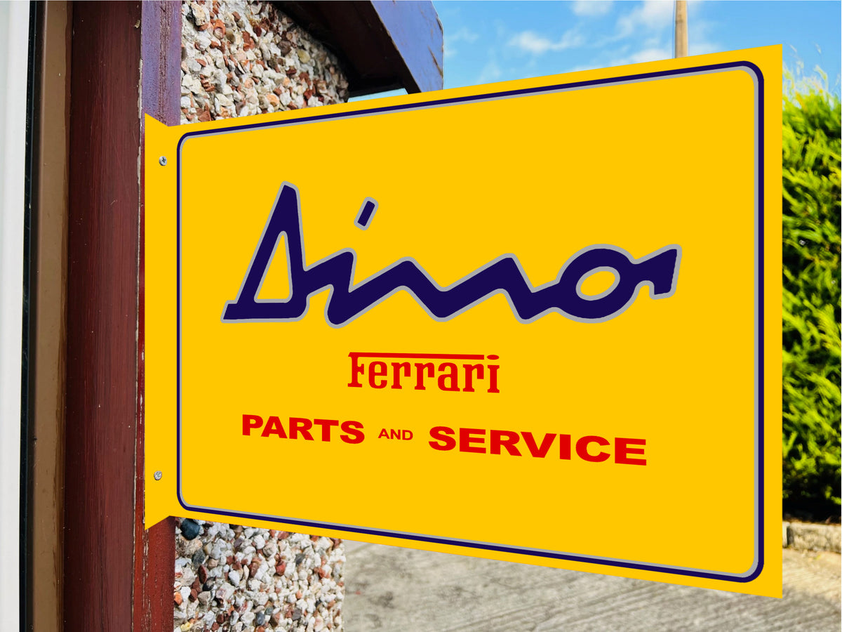 Ferrari Dino Double Sided Metal Flange Sign