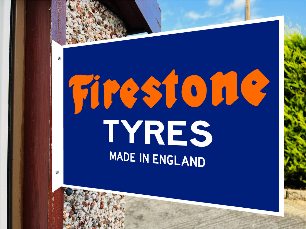 Firestone Tyres Double Sided Metal Flange Sign