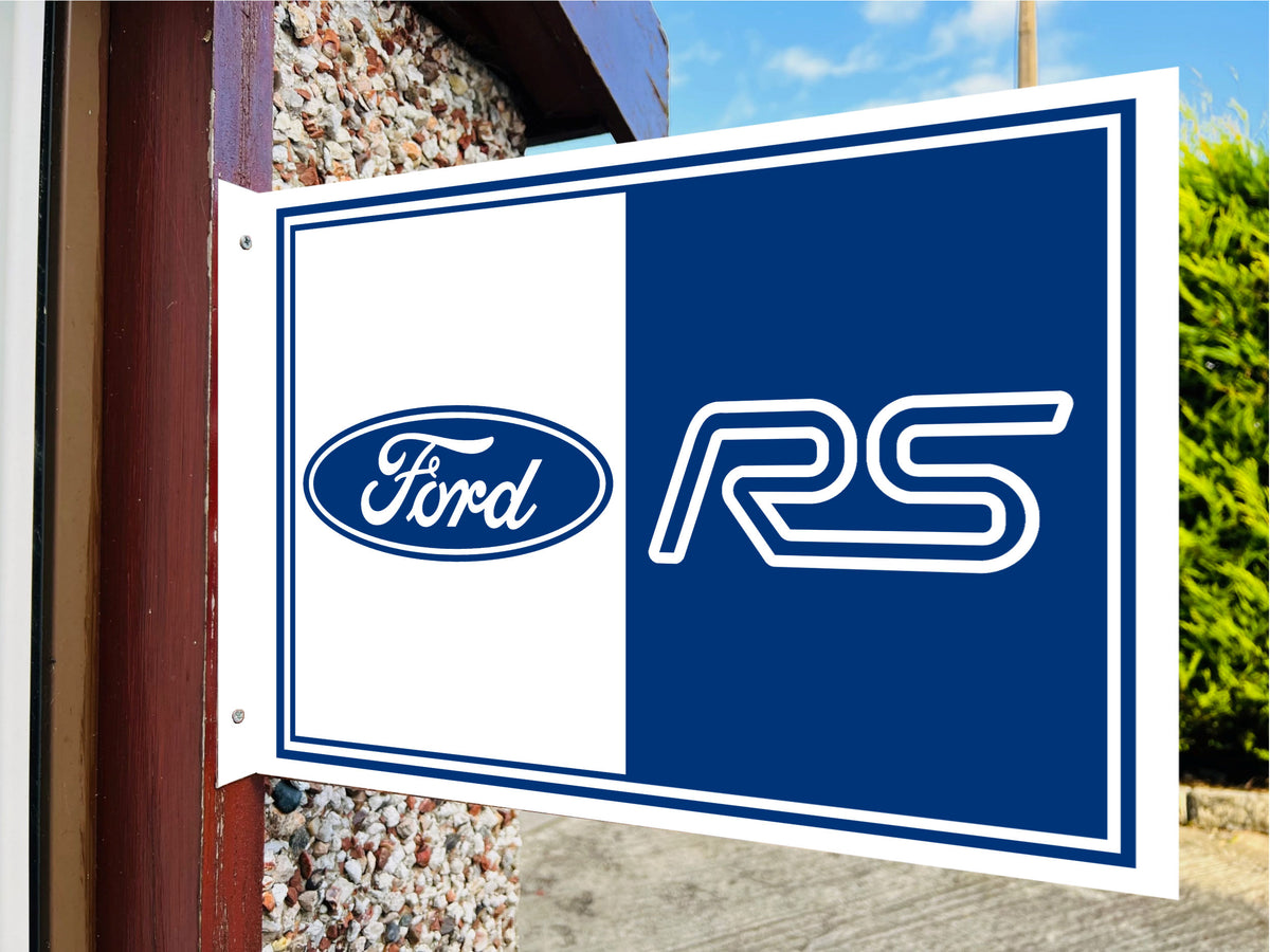 Ford RS Double Sided Metal Flange Sign