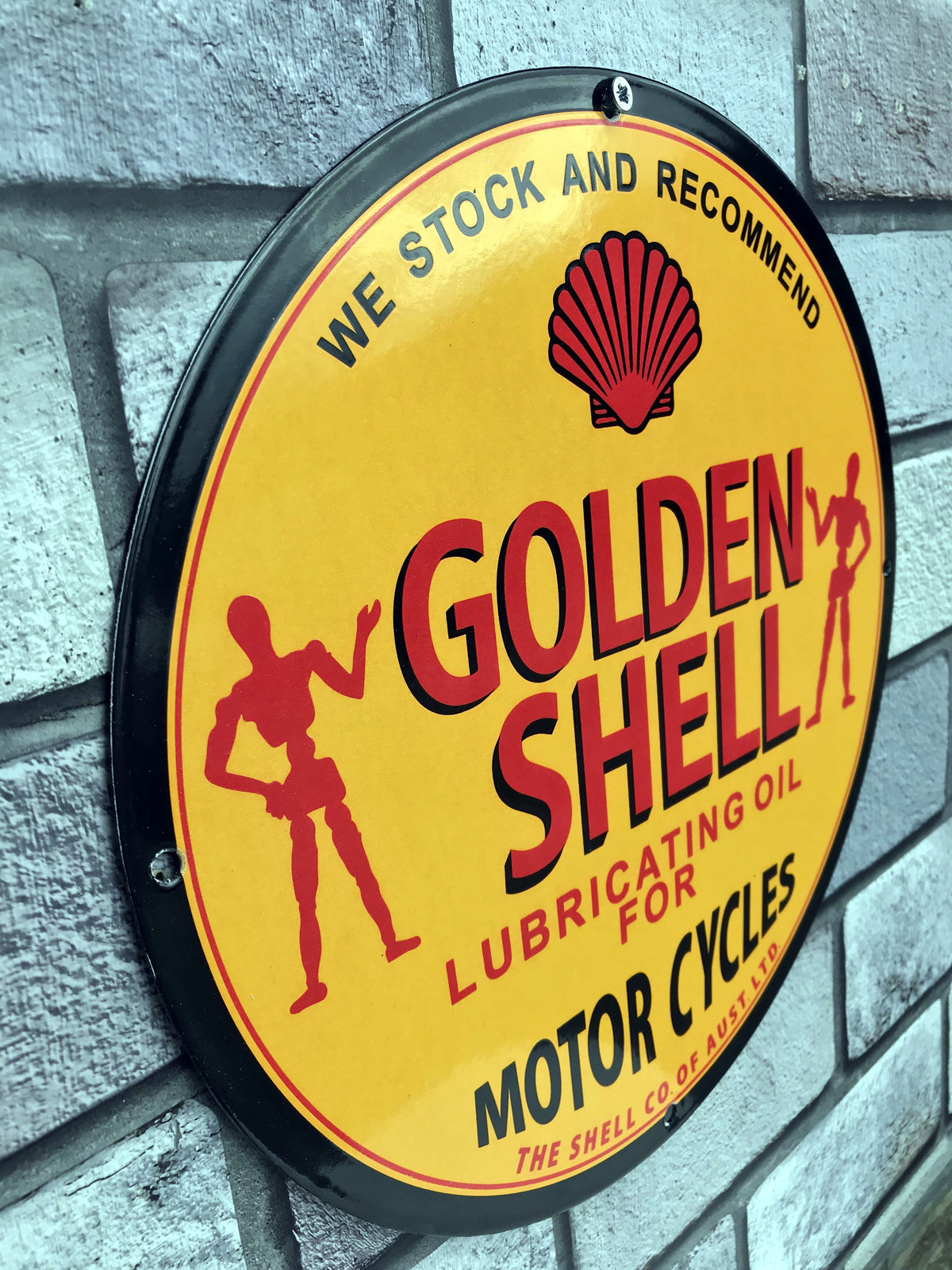 Shell Golden Enamel Sign