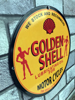 Shell Golden Enamel Sign