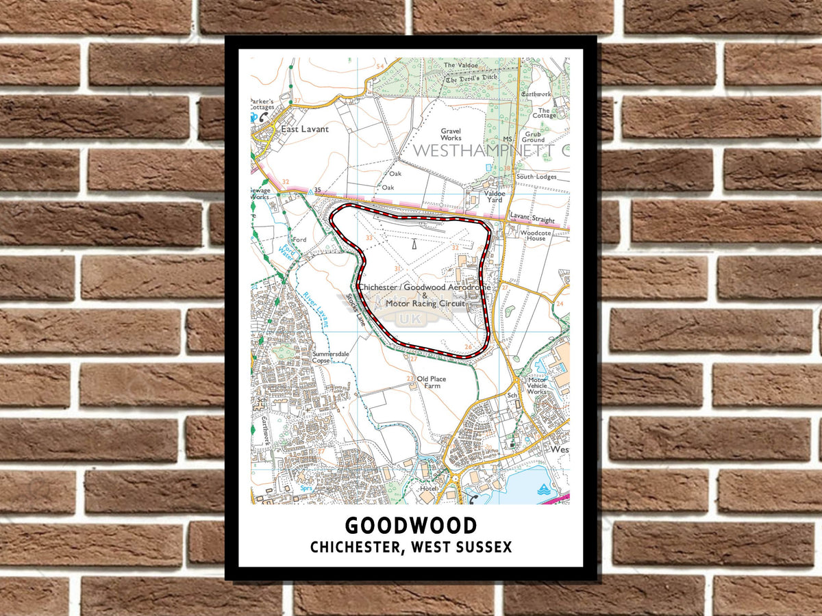 Goodwood Circuit Map Layout Metal Sign