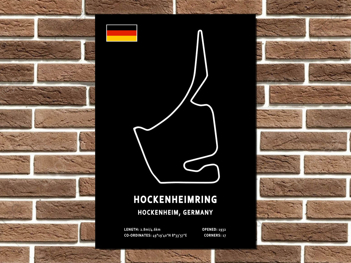 Hockenheimring Circuit Layout Metal Sign