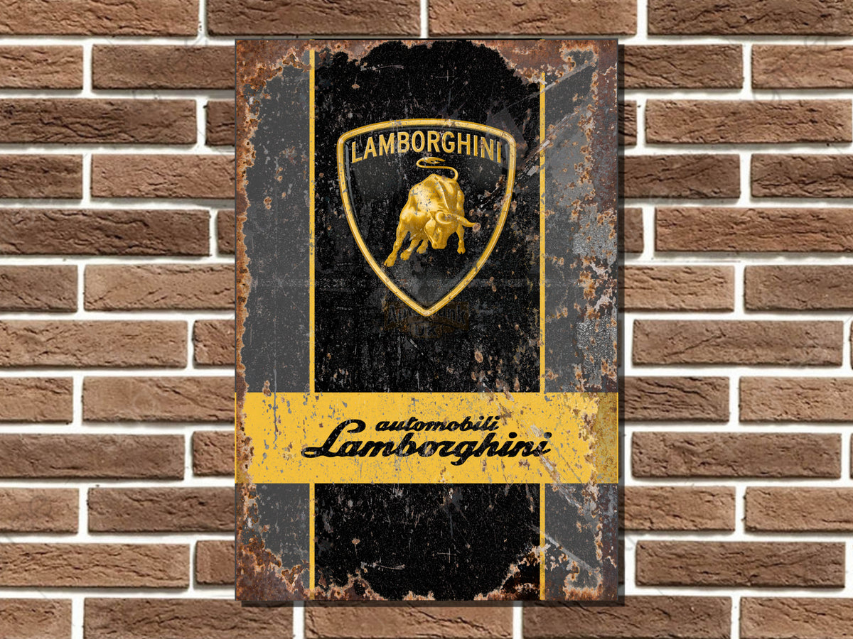 Lamborghini Logo Emblem Metal Sign