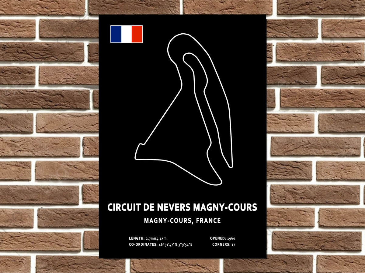 Circuit de Nevers Magny Cours Circuit Layout Metal Sign