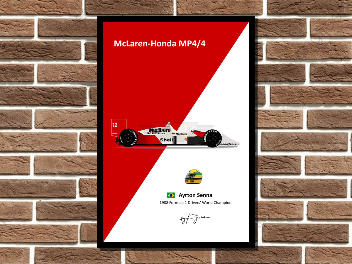 Ayrton Senna McLaren-Honda Metal Sign