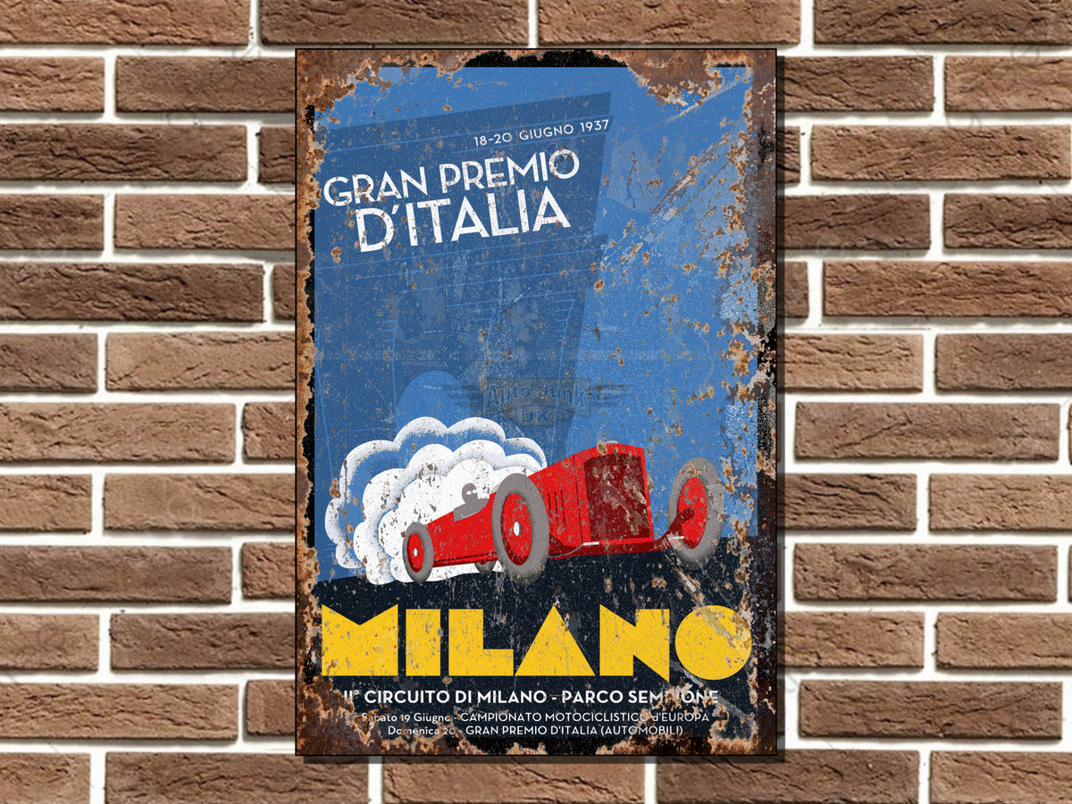 Milan Grand Prix Metal Sign