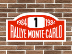 Audi Quattro Rally Monte Carlo Plate