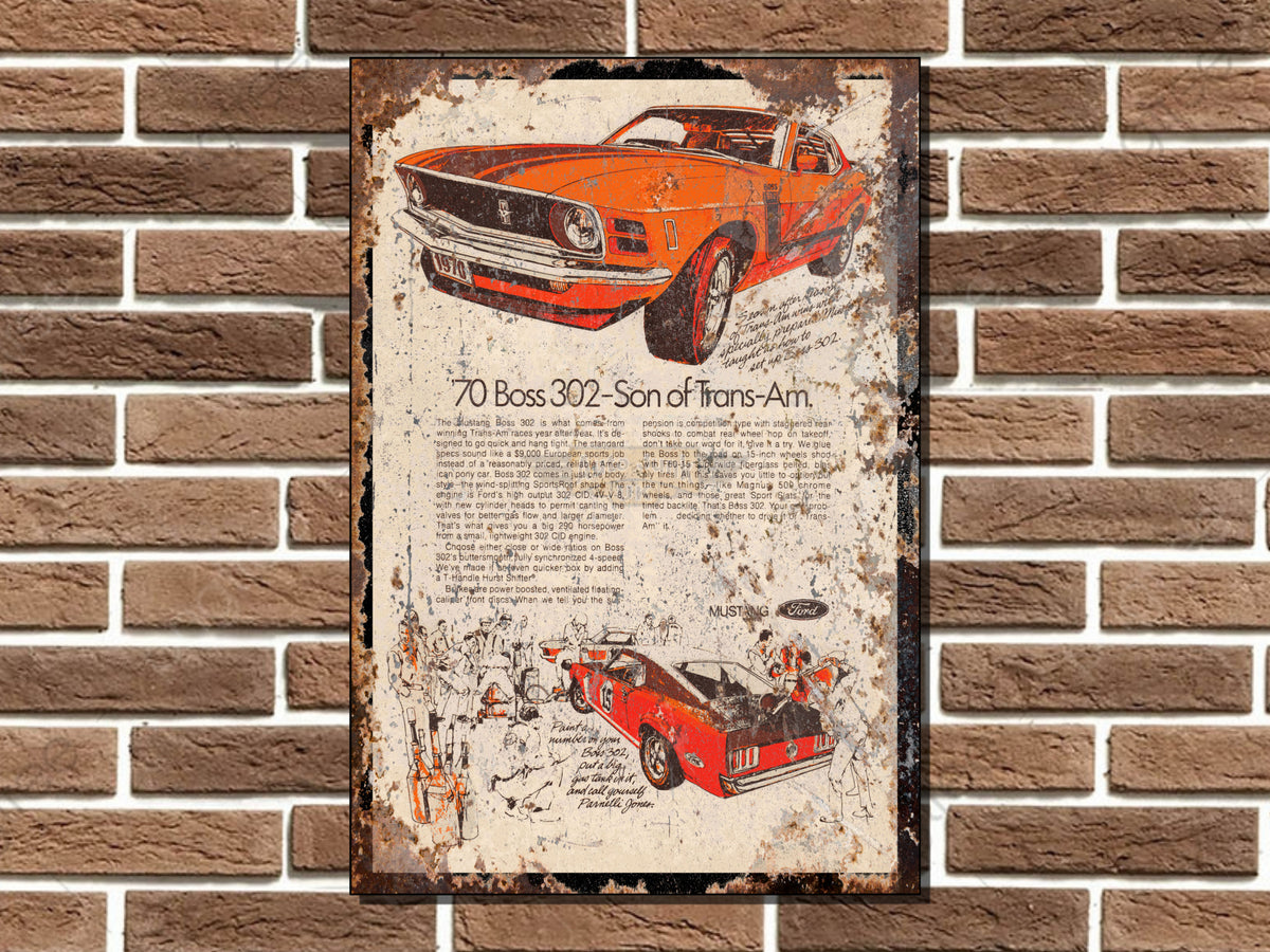Ford Mustang Boss 302 Metal Sign