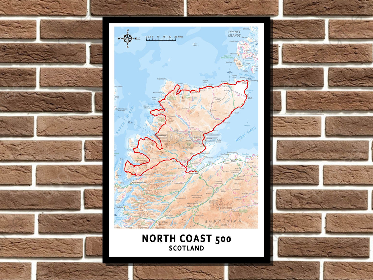 Scotland North Coast 500 NC500 Route Layout Metal Sign