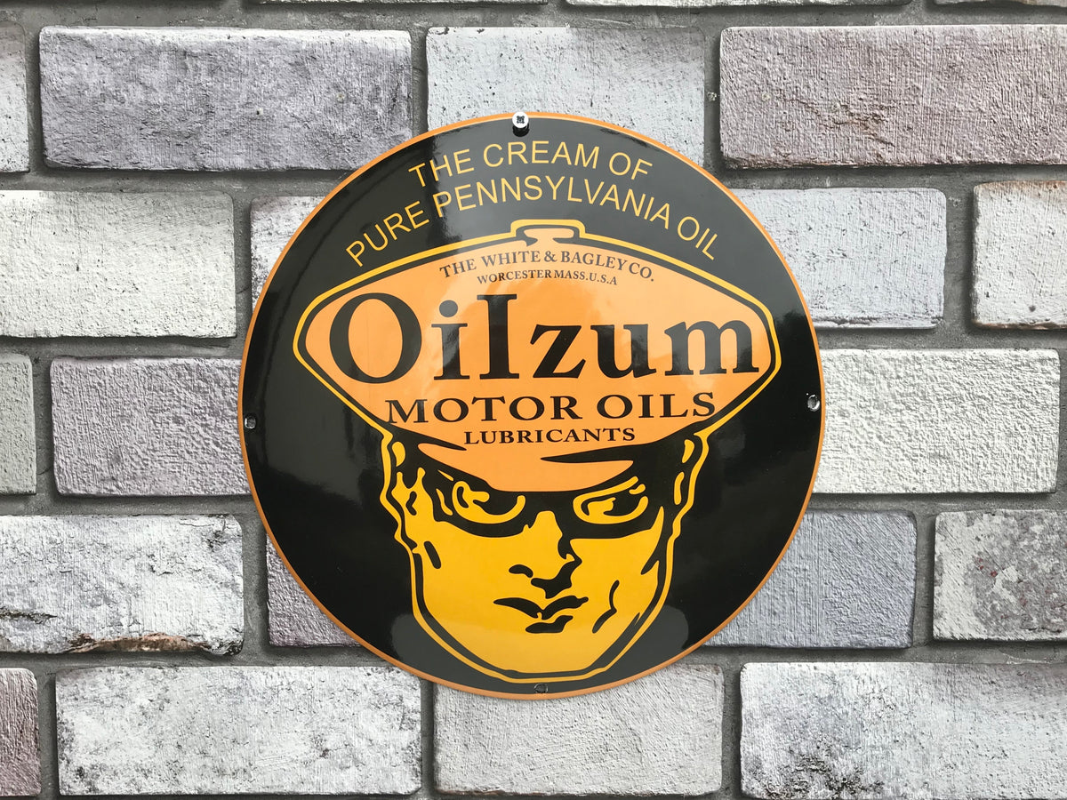 Oilzum Enamel Sign