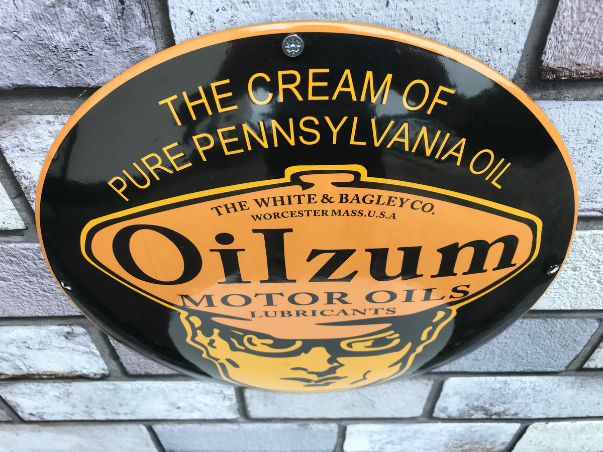 Oilzum Enamel Sign