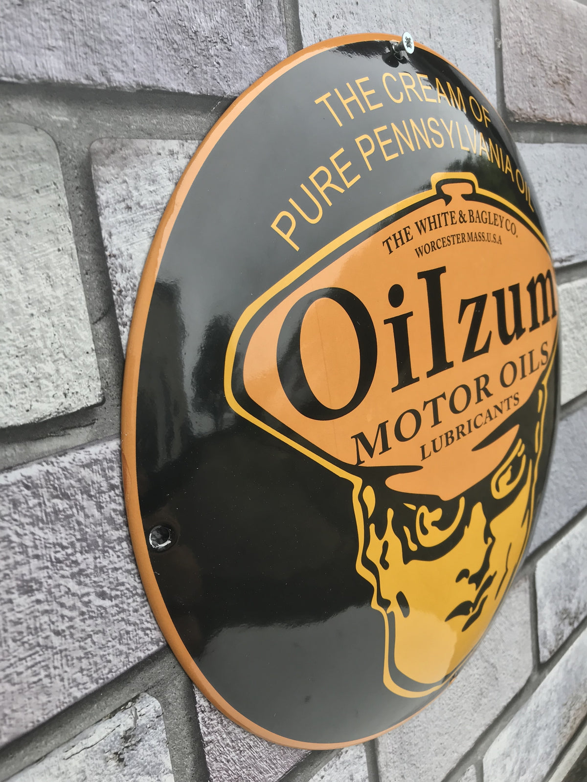 Oilzum Enamel Sign
