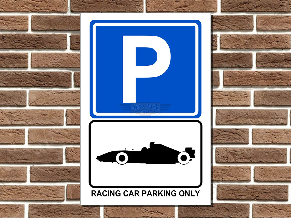 Racing Car Parking Only Metal Sign