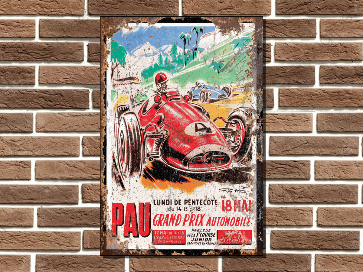 Pau Grand Prix Metal Sign
