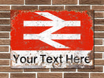 Personalised railway metro sign vintage