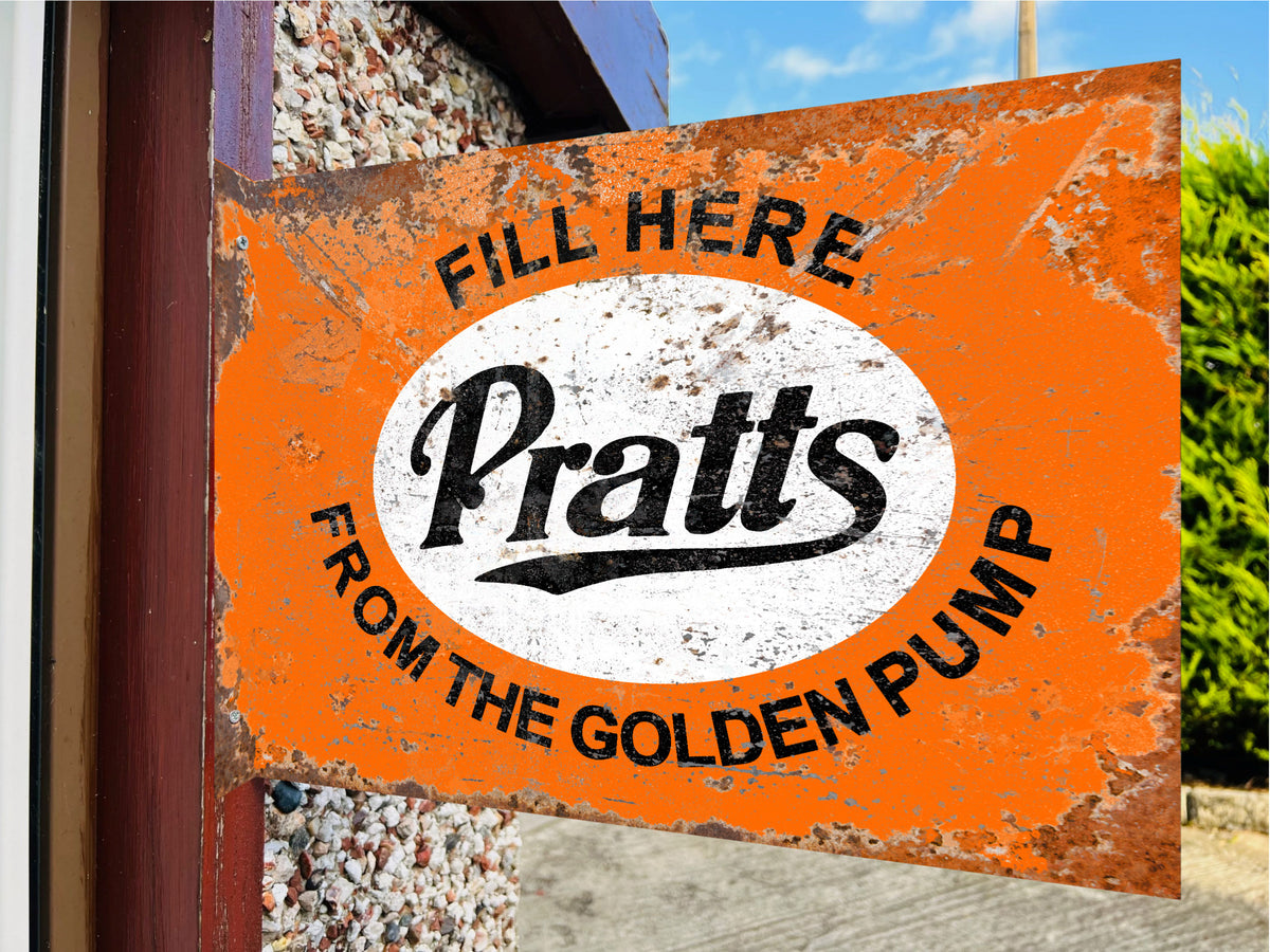 Pratts Double Sided Metal Flange Sign